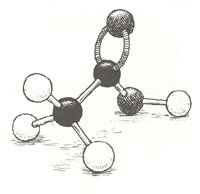 eddikesyremolekyle tegning